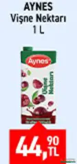AYNES VİŞNE NEKTARI 1 L fiyat ve kampanya bilgisi